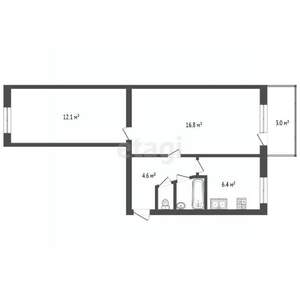 2-к квартира, вторичка, 45м2, 2/5 этаж