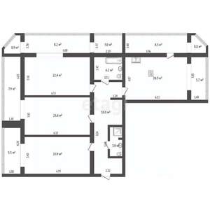 3-к квартира, вторичка, 162м2, 7/16 этаж