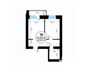 1-к квартира, вторичка, 44м2, 10/18 этаж
