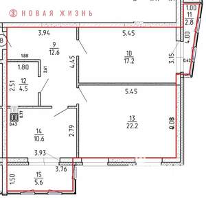 2-к квартира, сданный дом, 76м2, 3/16 этаж
