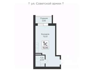 1-к квартира, вторичка, 40м2, 12/15 этаж