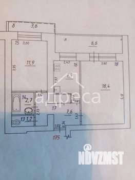 2-к квартира, вторичка, 60м2, 9/9 этаж