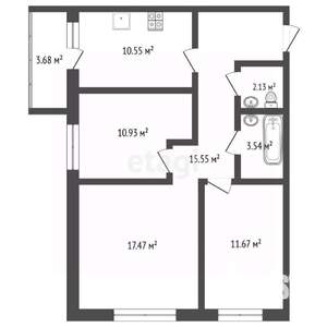 3-к квартира, вторичка, 74м2, 5/16 этаж