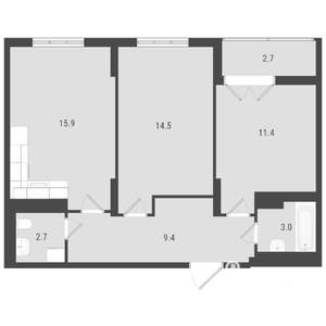 2-к квартира, вторичка, 58м2, 20/24 этаж