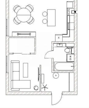 2-к квартира, вторичка, 43м2, 1/3 этаж