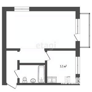 1-к квартира, вторичка, 30м2, 4/5 этаж