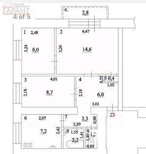3-к квартира, вторичка, 51м2, 7/9 этаж