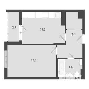 1-к квартира, вторичка, 41м2, 9/24 этаж