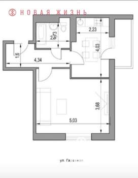 1-к квартира, вторичка, 43м2, 10/25 этаж