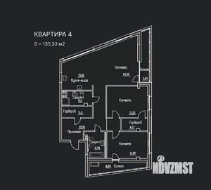3-к квартира, строящийся дом, 135м2, 3/8 этаж