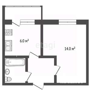 1-к квартира, вторичка, 30м2, 5/5 этаж