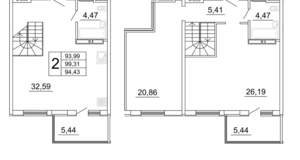 1-к квартира, строящийся дом, 105м2, 26/26 этаж