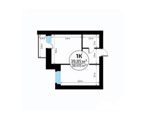 1-к квартира, вторичка, 40м2, 15/18 этаж