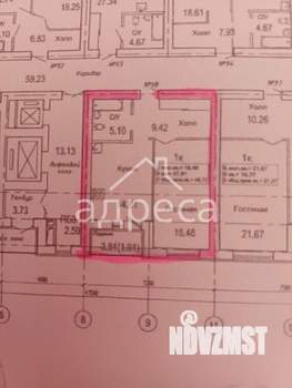 1-к квартира, вторичка, 49м2, 2/23 этаж