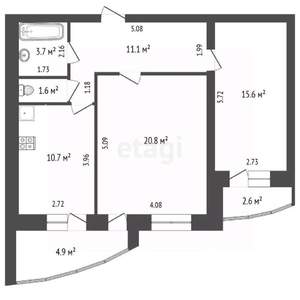2-к квартира, вторичка, 64м2, 6/10 этаж