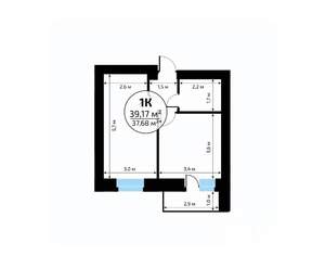 1-к квартира, вторичка, 39м2, 9/18 этаж