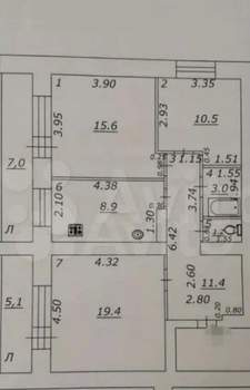 3-к квартира, вторичка, 76м2, 1/16 этаж