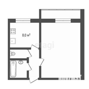 1-к квартира, вторичка, 33м2, 7/9 этаж