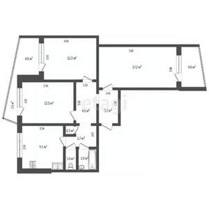 3-к квартира, вторичка, 67м2, 6/9 этаж