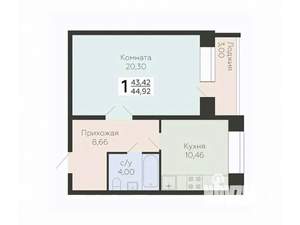 1-к квартира, вторичка, 45м2, 4/12 этаж