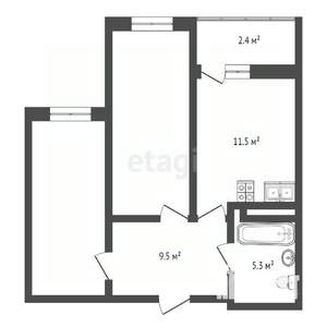 2-к квартира, вторичка, 63м2, 3/25 этаж