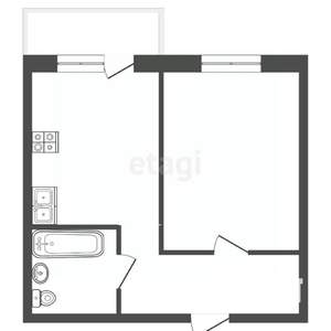 1-к квартира, вторичка, 35м2, 3/16 этаж