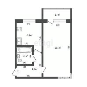 1-к квартира, вторичка, 29м2, 5/5 этаж