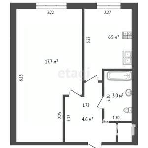 1-к квартира, вторичка, 32м2, 7/9 этаж