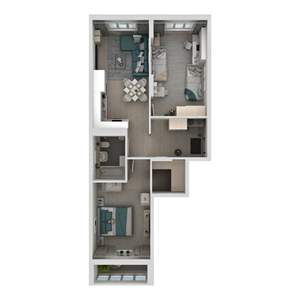 2-к квартира, вторичка, 66м2, 1/24 этаж